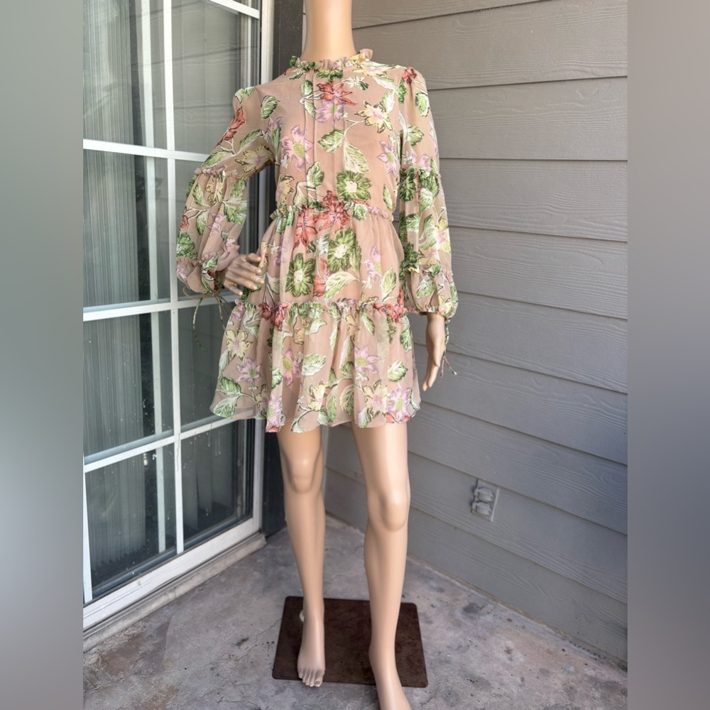 Princess Polly Eden Bloom Mini Dress in Blush